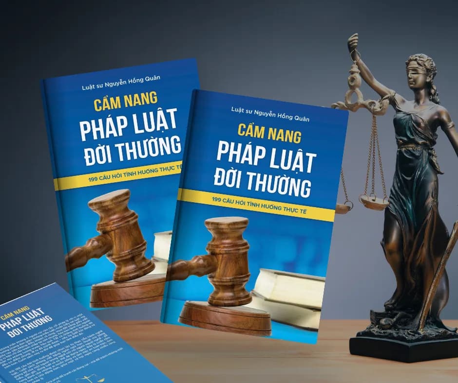 Bộ sách với tượng công lý